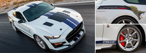 White with Blue Stripes Shelby Mustang | Dale Adams Automotive Specialists